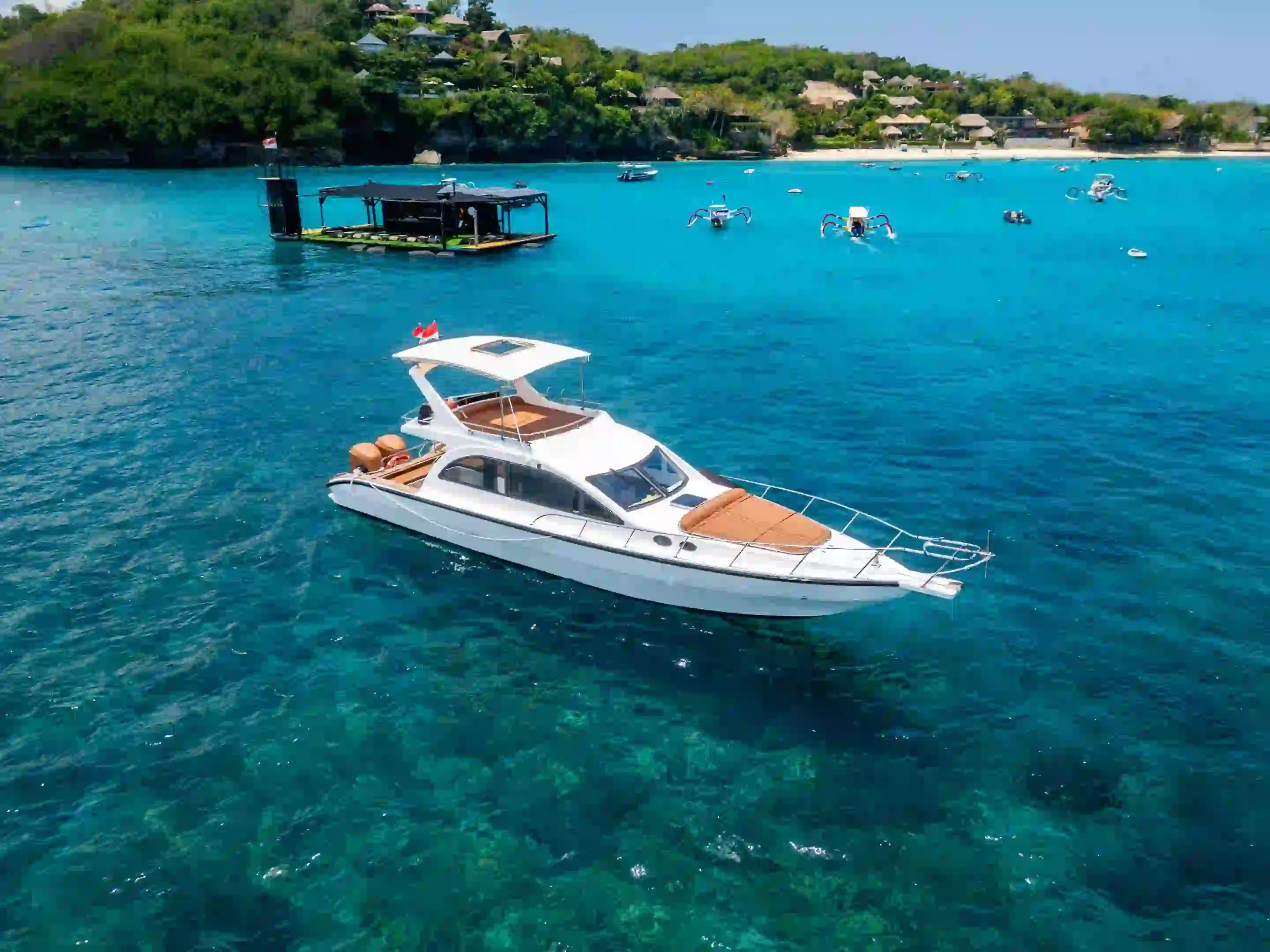 A day charter yacht under way