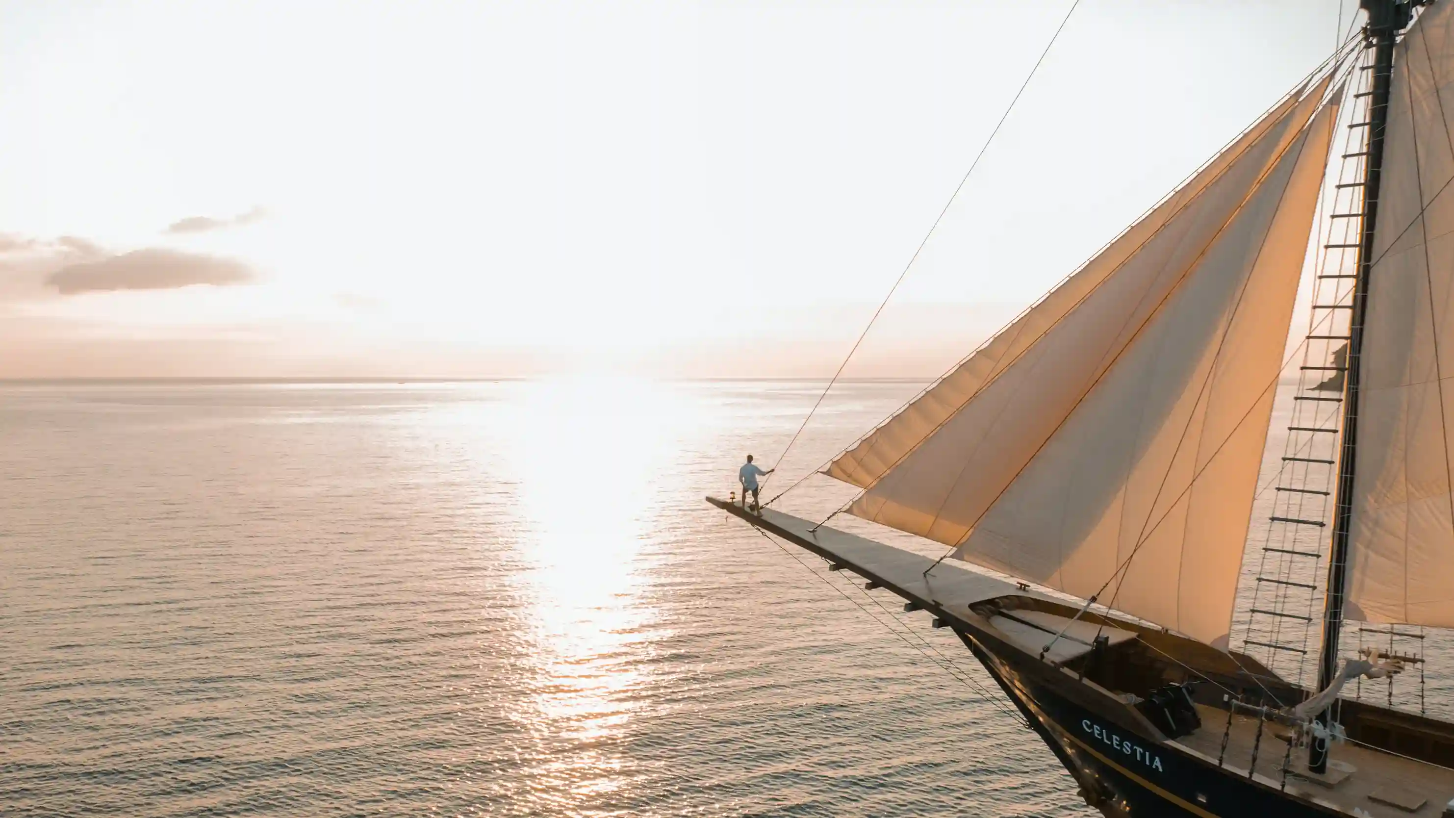 A luxury charter yacht at anchor