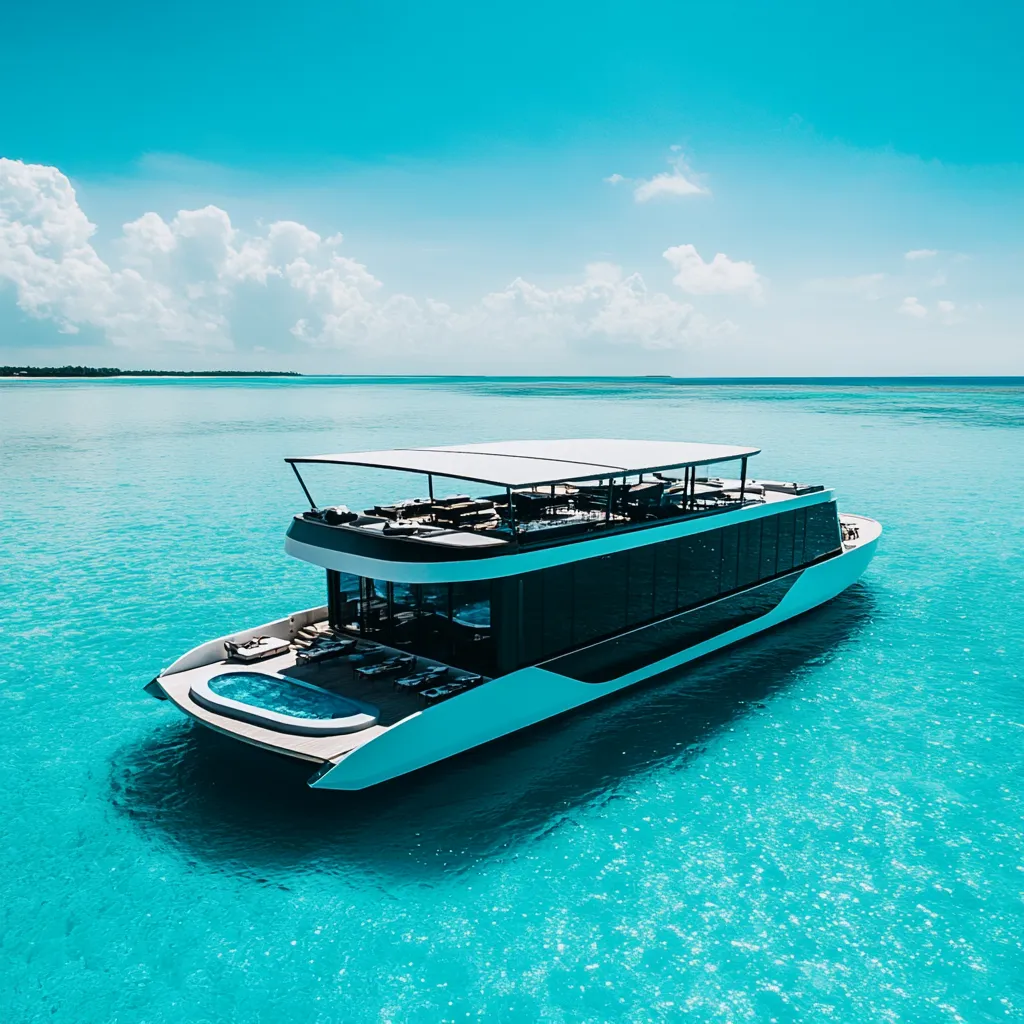 A private yacht in clear open water