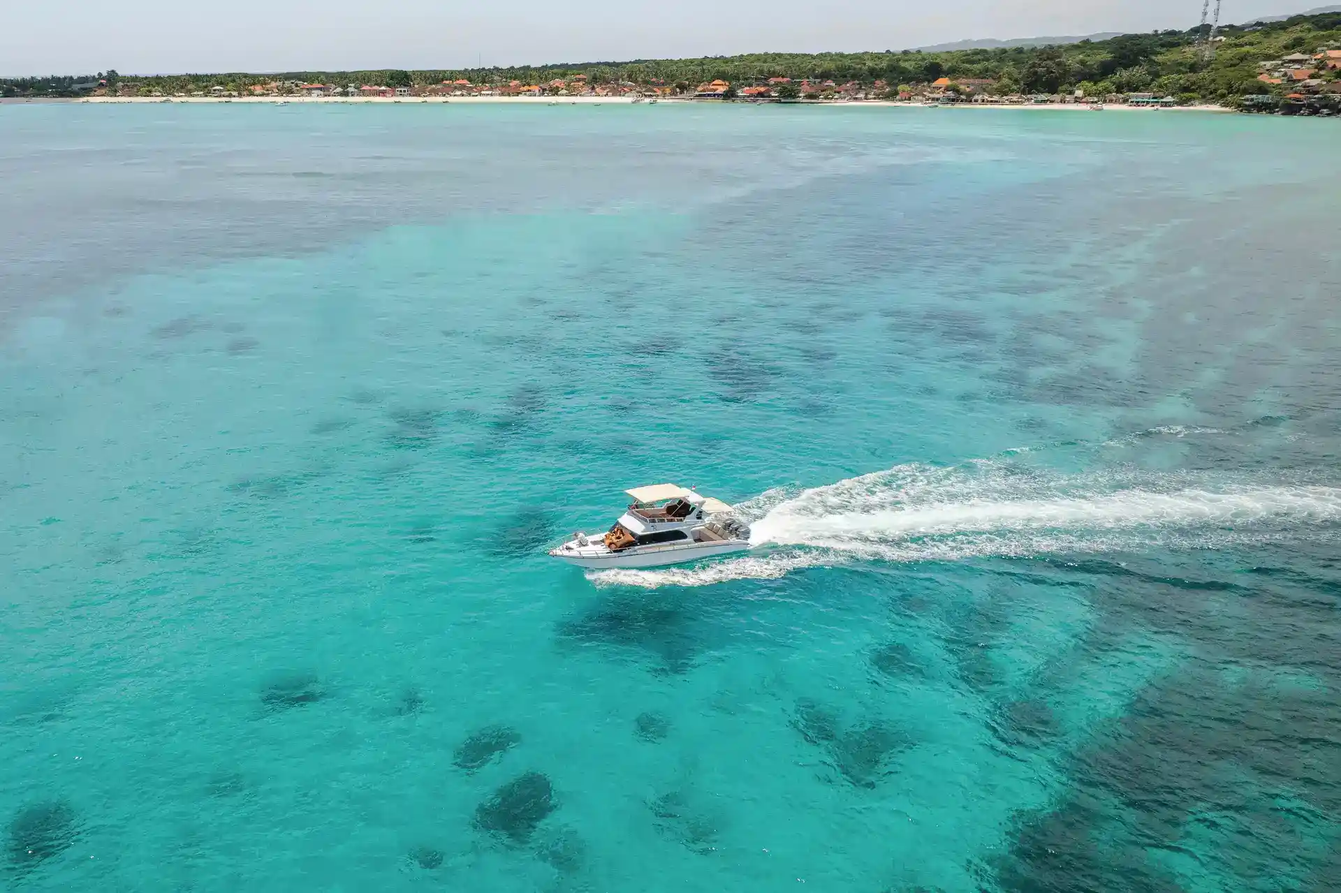 A private motor yacht at anchor