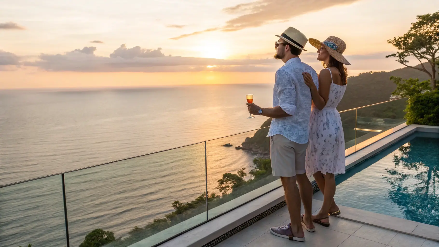 Champagne served on deck during a sunset cruise
